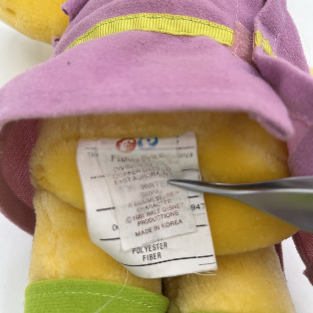 Disneys Gummi Bears Sunni Plush Stuffed Animal Doll Toy Girl 1985 Vintage #7004 - Picture 5 of 14